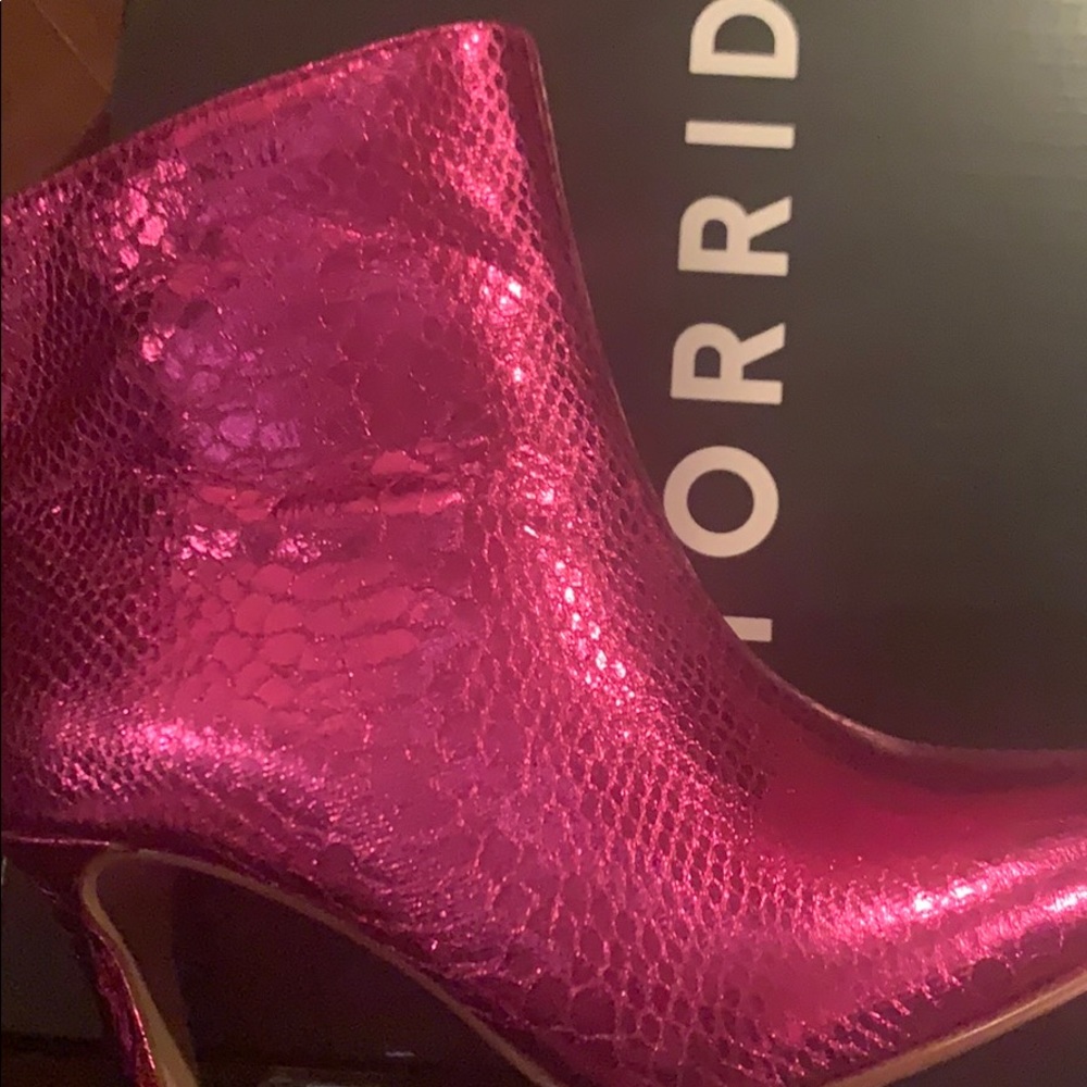ISO Torrid pink snake bootie!! Size 7, 7.5, 8